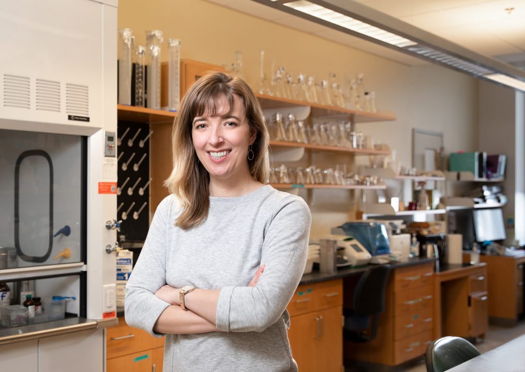 Heidi Hehnly in her laboratory.