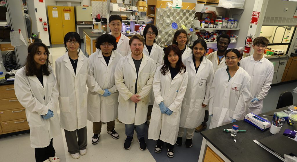 Students in lab coats