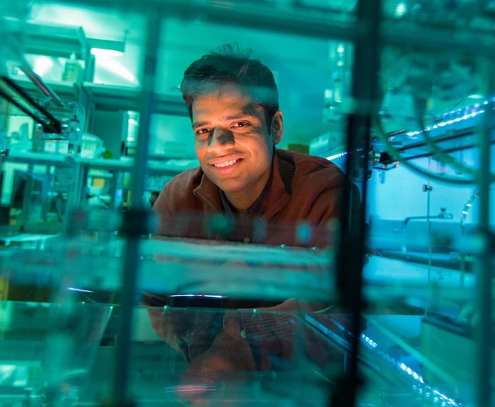Pranav Soman in lab